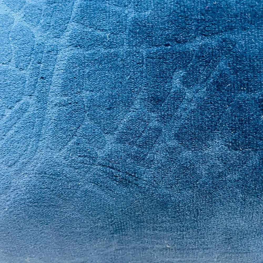 JANTAMINIAU EMBOSSED BLUE VELVET CASE CLUTCH BAG